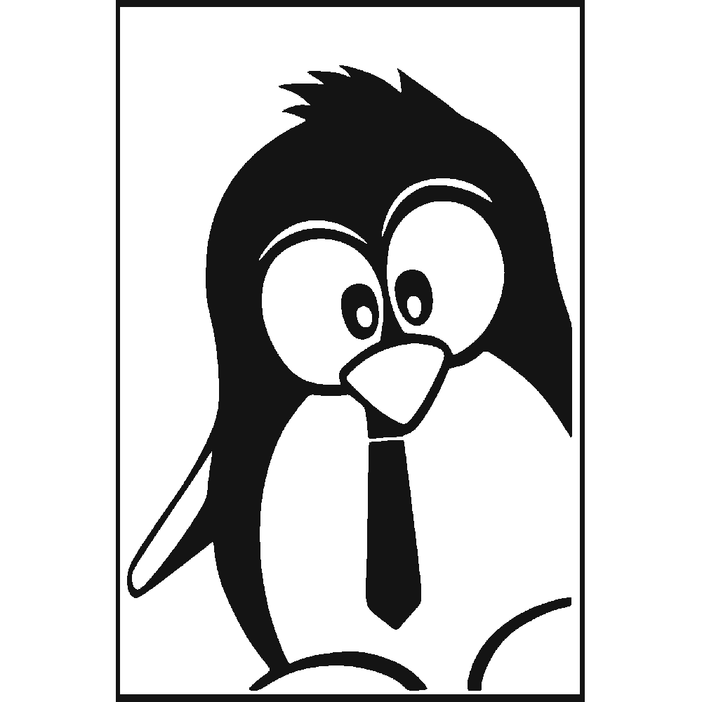 Sticker mural: personnalisation de Pingouin encadr