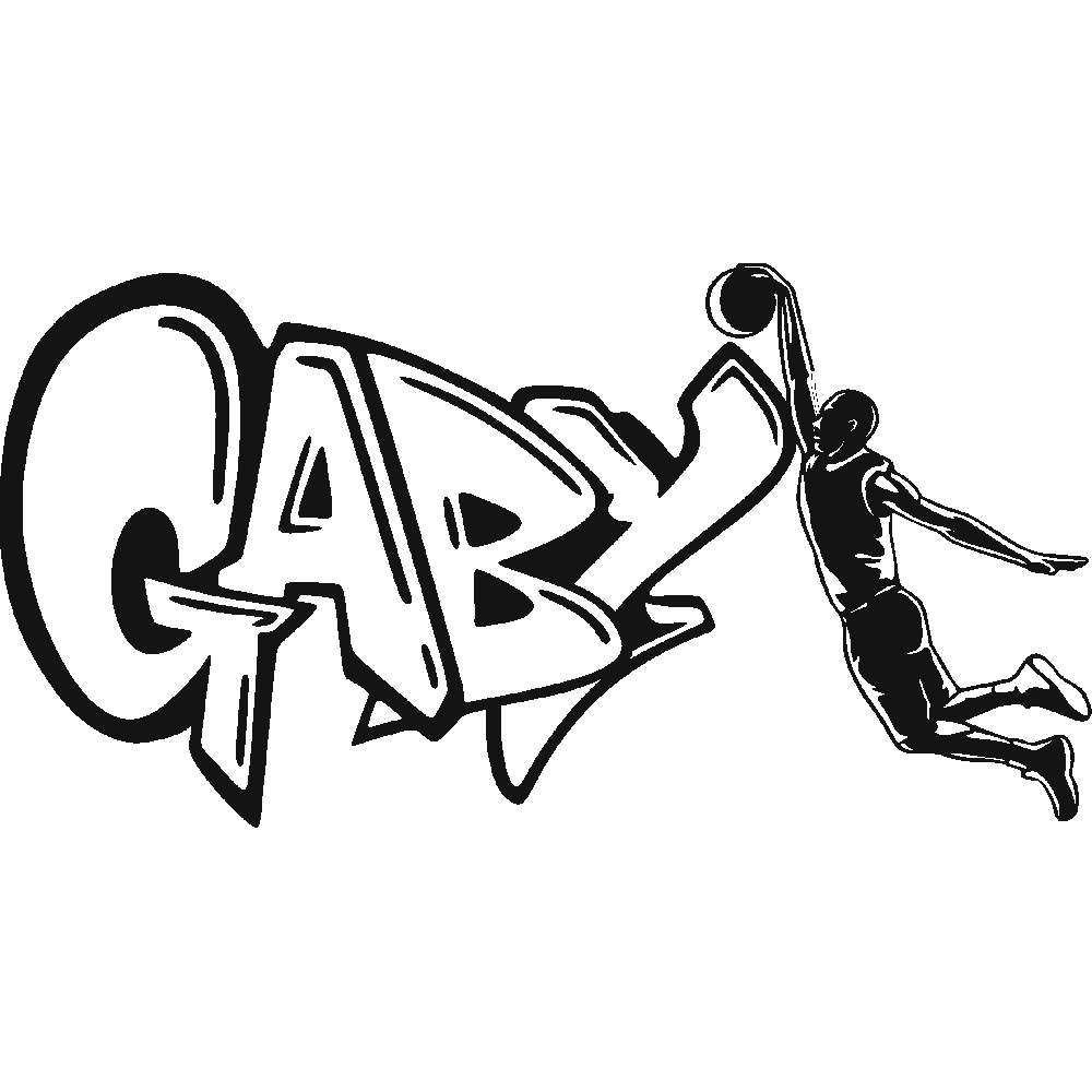 Sticker mural: personnalisation de Gaby Graffiti Basketball