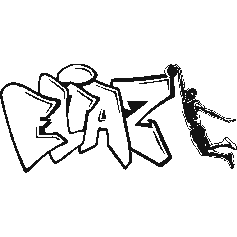 Muur sticker: aanpassing van Eliaz Graffiti Basketball 2