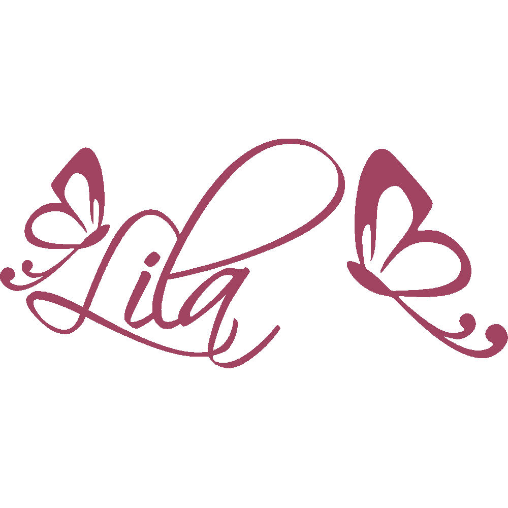 Muur sticker: aanpassing van Lila Papillons