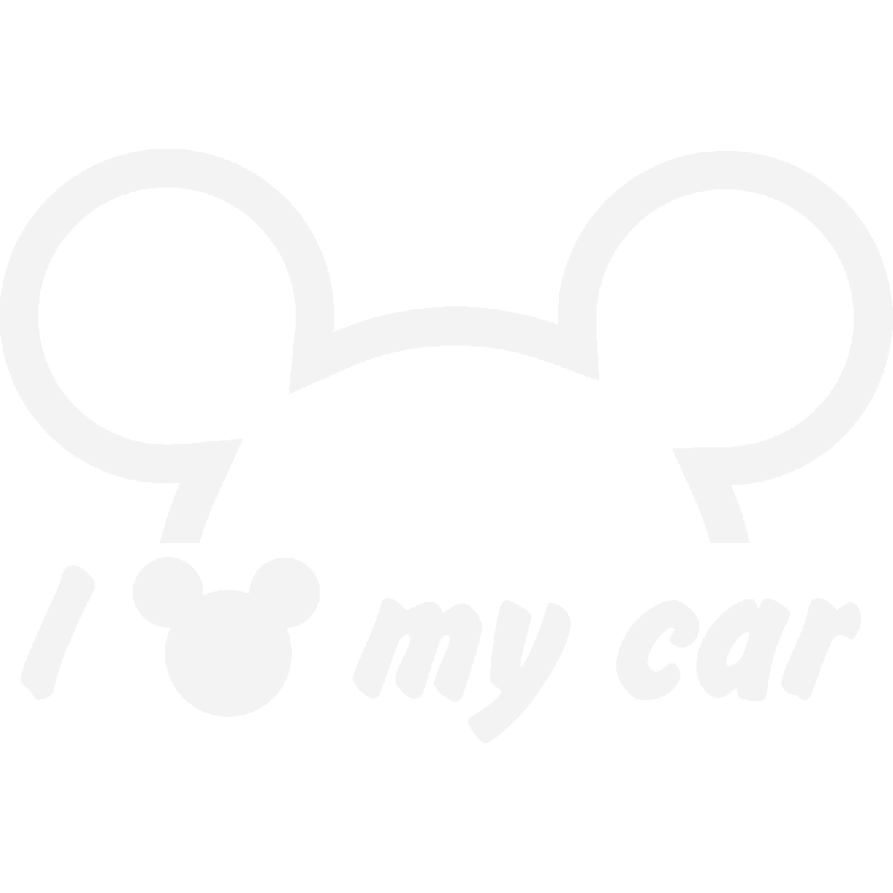 Muur sticker: aanpassing van I love my car - Mickey