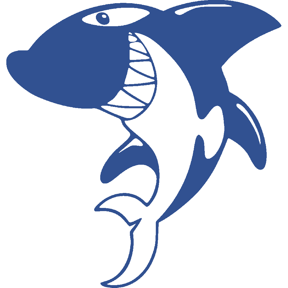 Muur sticker: aanpassing van Requin Cartoon 2