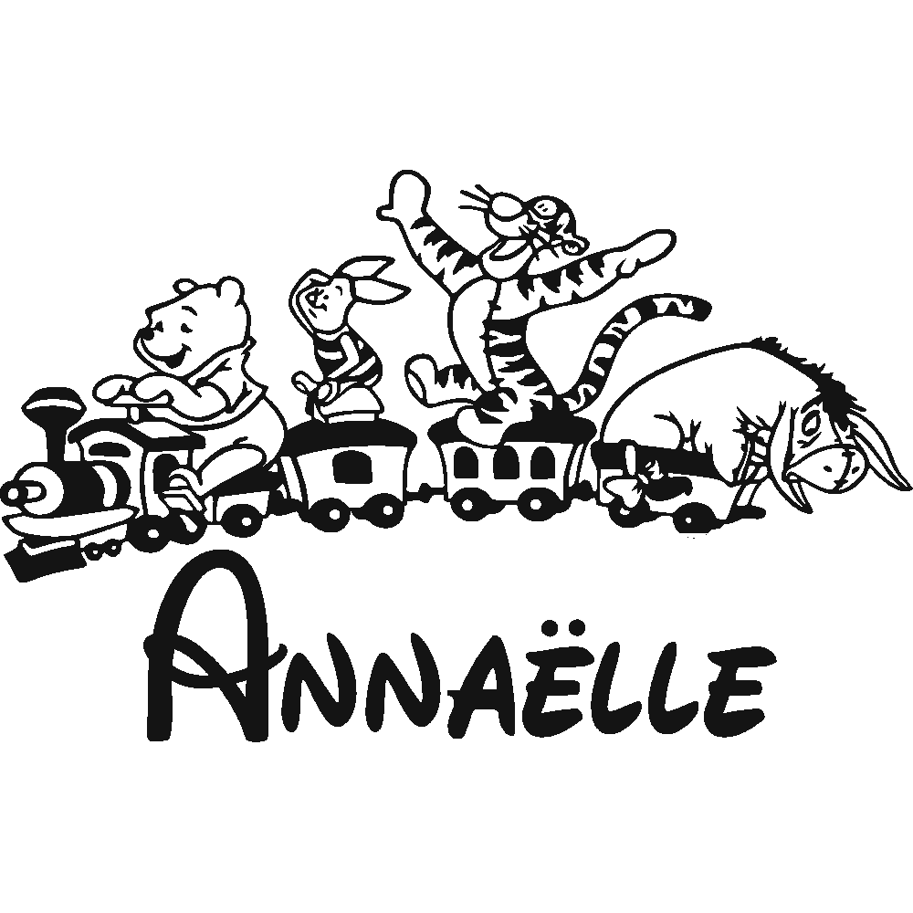 Muur sticker: aanpassing van Annalle Winnie Petit Train 2