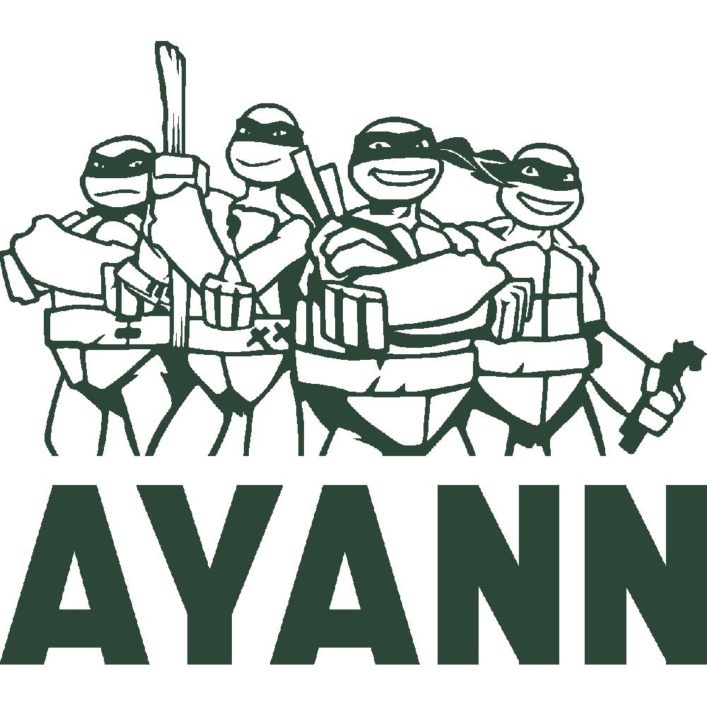 Muur sticker: aanpassing van Ayann Tortues Ninja