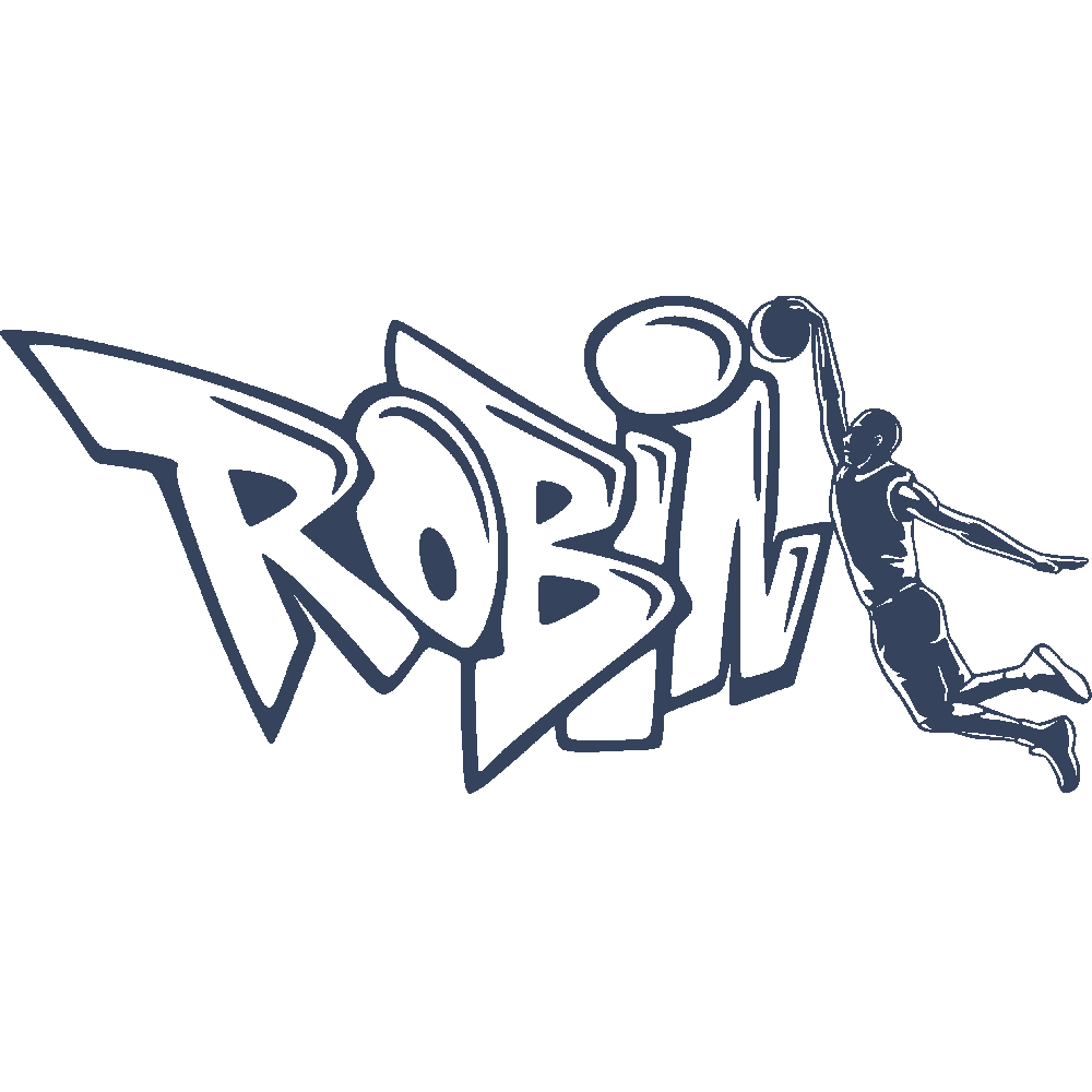 Sticker mural: personnalisation de Robin Graffiti Basketball
