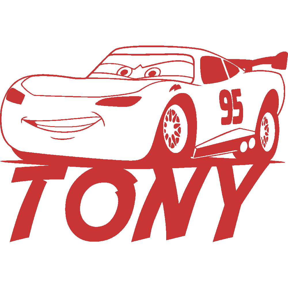 Sticker mural: personnalisation de Tony Cars