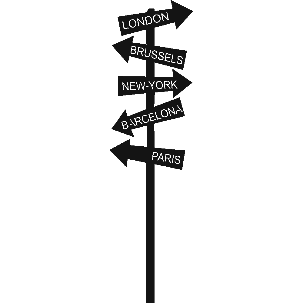 Wall sticker: customization of Panneau de direction