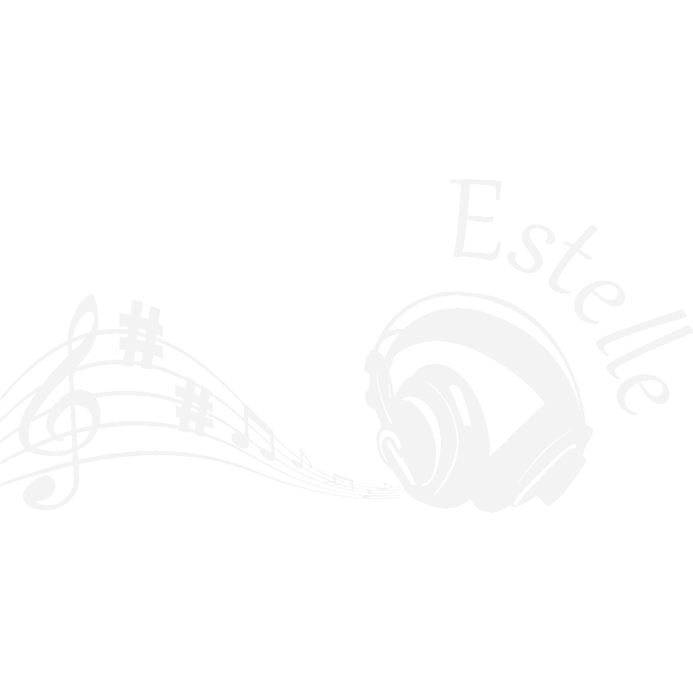 Muur sticker: aanpassing van Estelle Casque et notes de musique