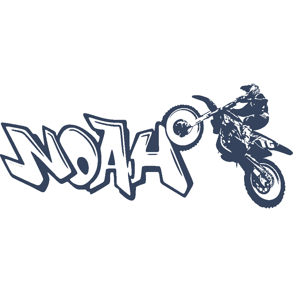 Sticker mural: personnalisation de Noah Graffiti Motocross