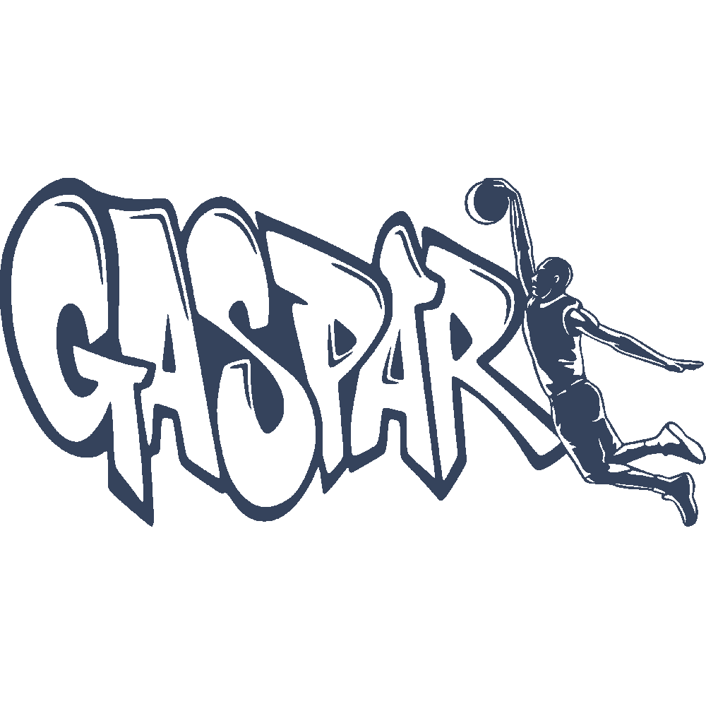 Sticker mural: personnalisation de Gaspar Graffiti Basketball