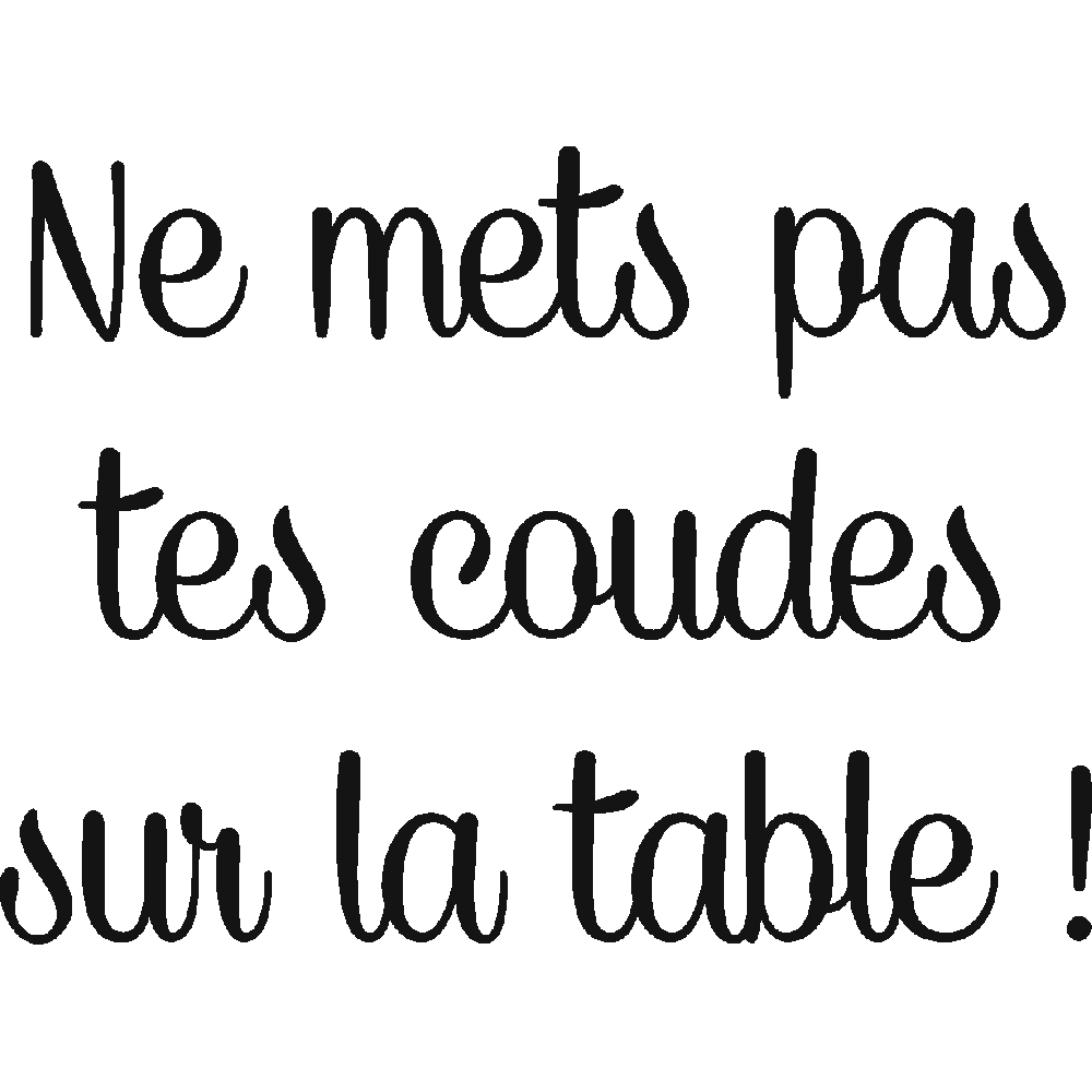 Wall sticker: customization of Coudes sur la table