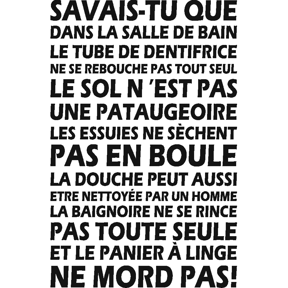 Wall sticker: customization of Savais-tu - Salle de bain