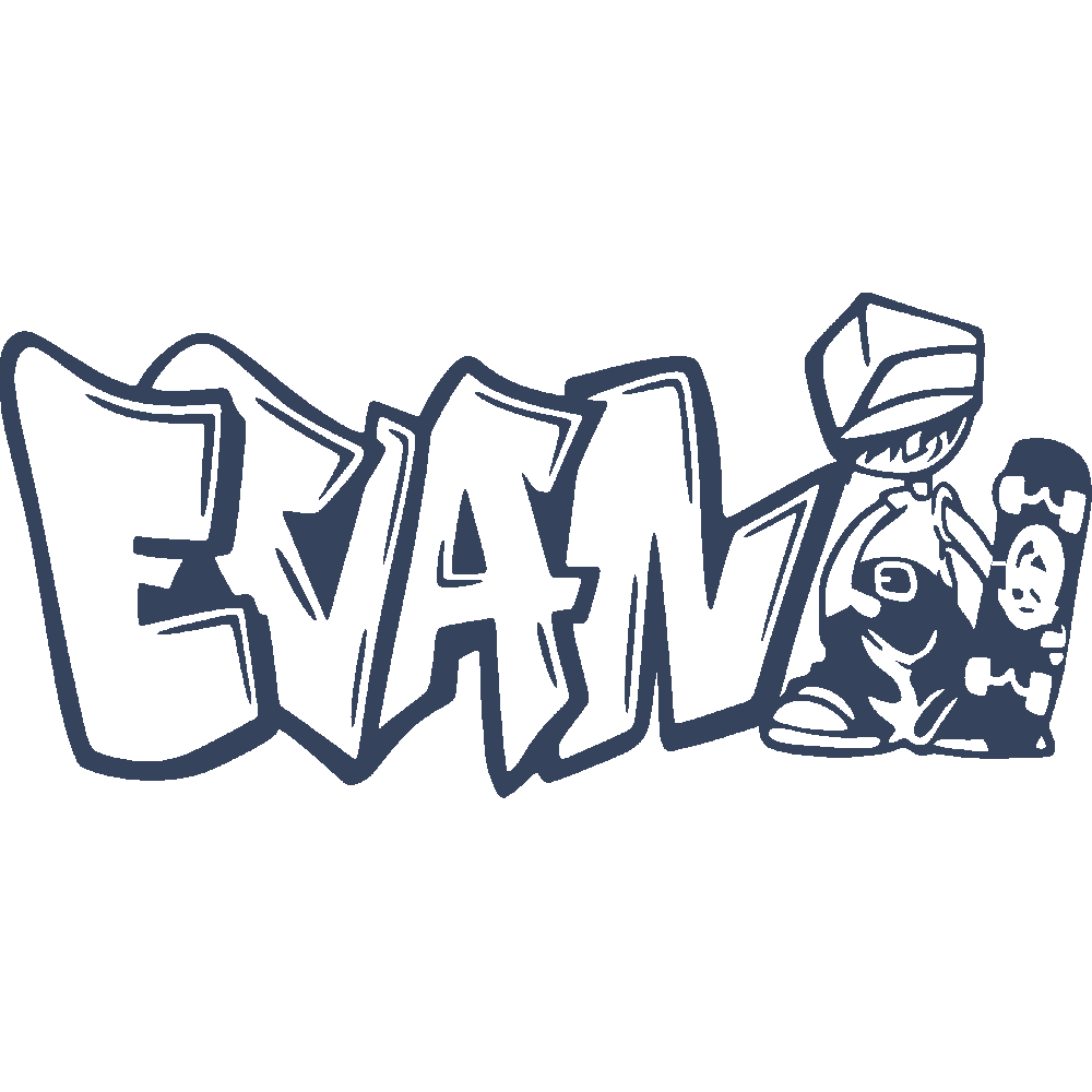 Muur sticker: aanpassing van Evan Graffiti Skater
