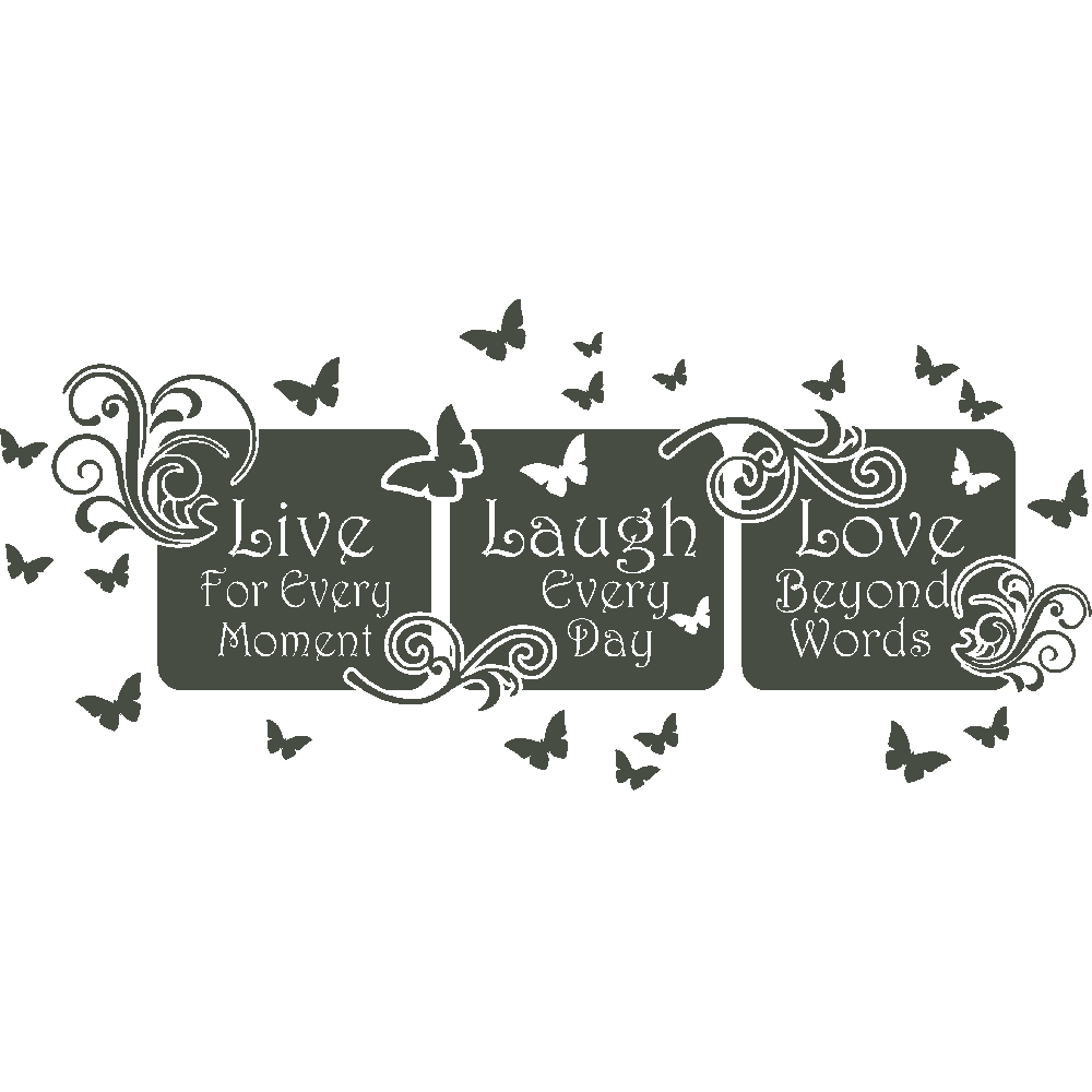 Muur sticker: aanpassing van Live Laugh Love...