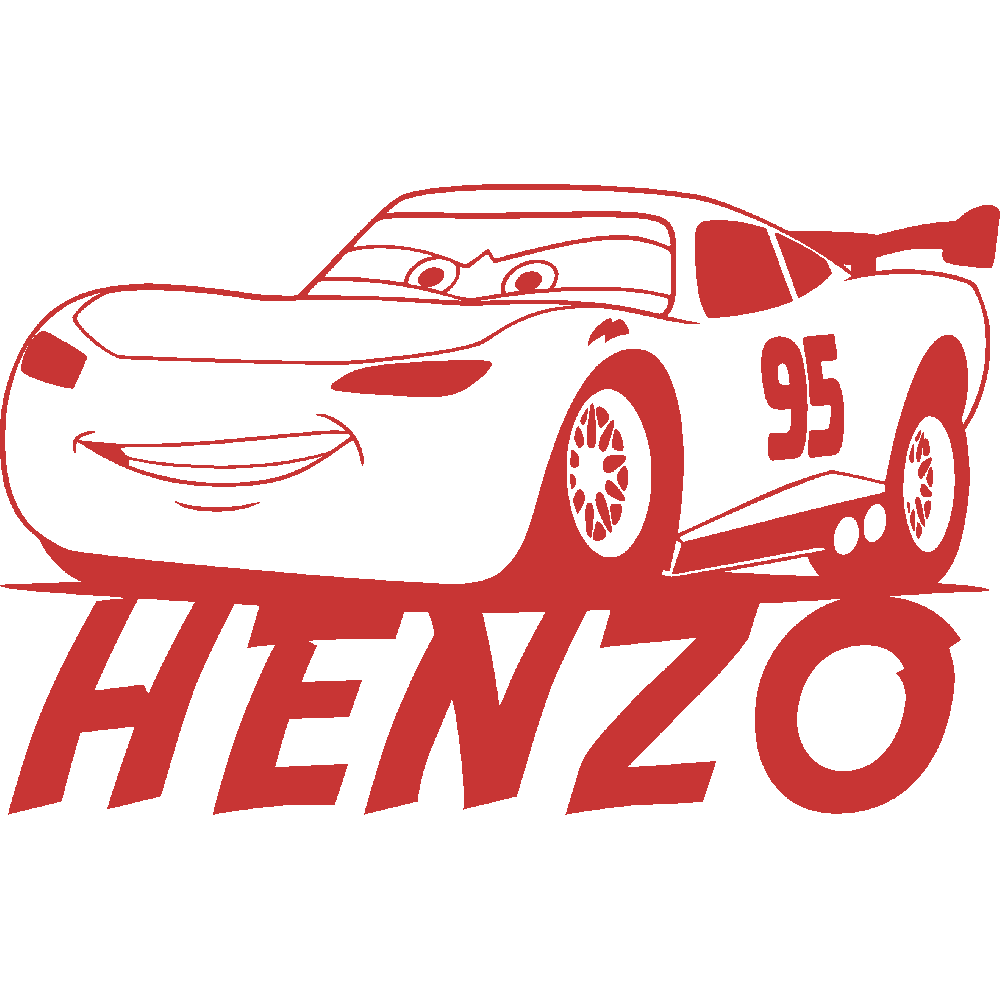 Muur sticker: aanpassing van Henzo Cars
