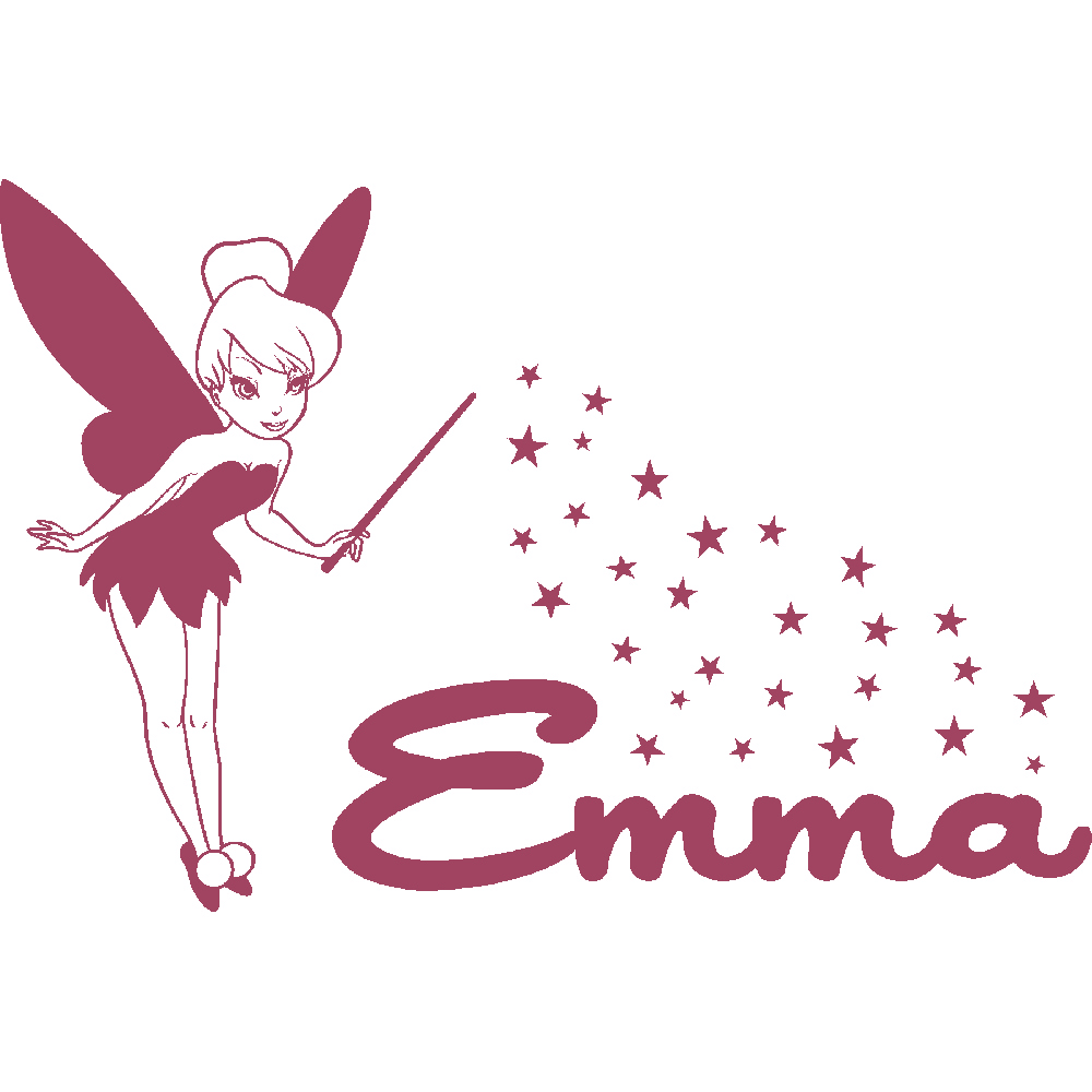 Muur sticker: aanpassing van Emma Fe Clochette Etoiles