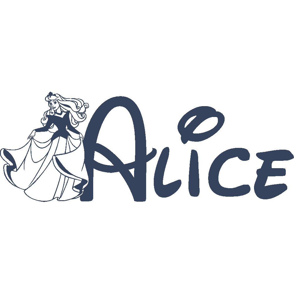 Muur sticker: aanpassing van Alice - Belle au bois dormant