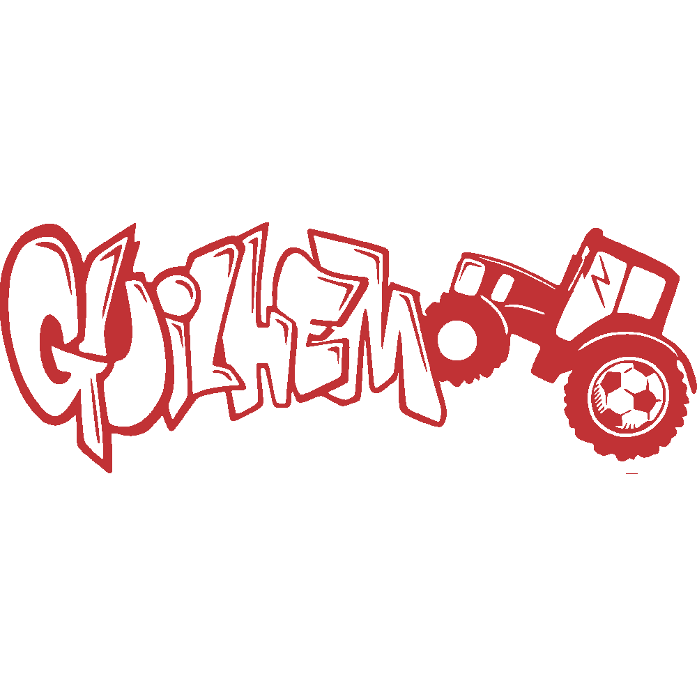 Sticker mural: personnalisation de Guilhem Graffiti Tracteur Foot