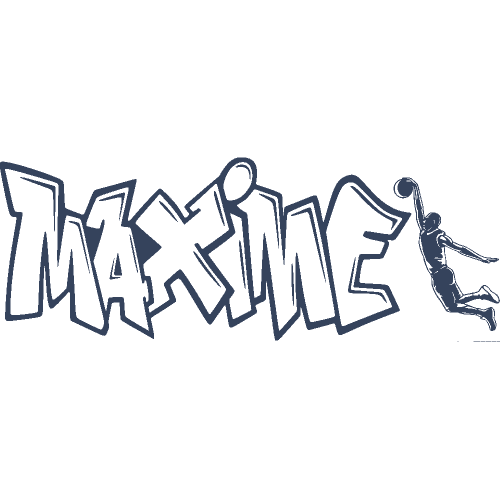 Sticker mural: personnalisation de Maxime Graffiti Basketball
