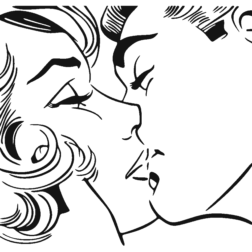 Sticker mural: personnalisation de S'embrasser