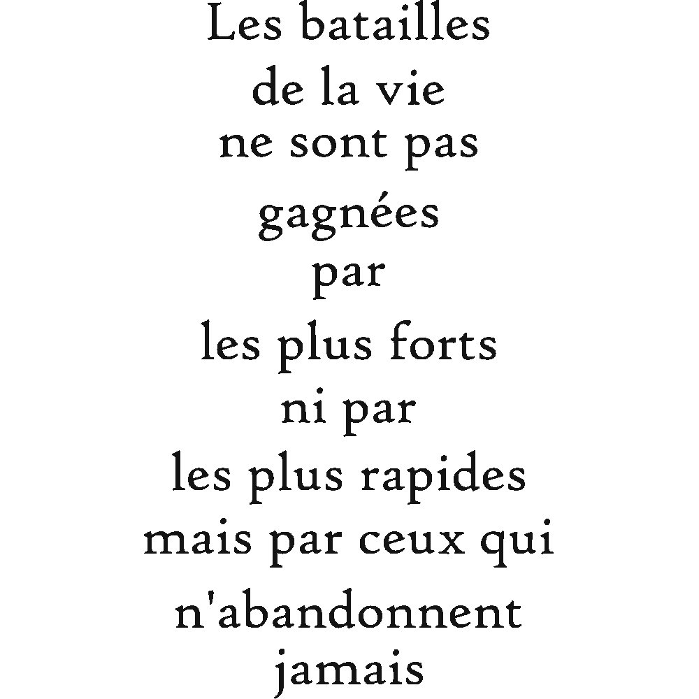Muur sticker: aanpassing van Les batailles de la vie 2...