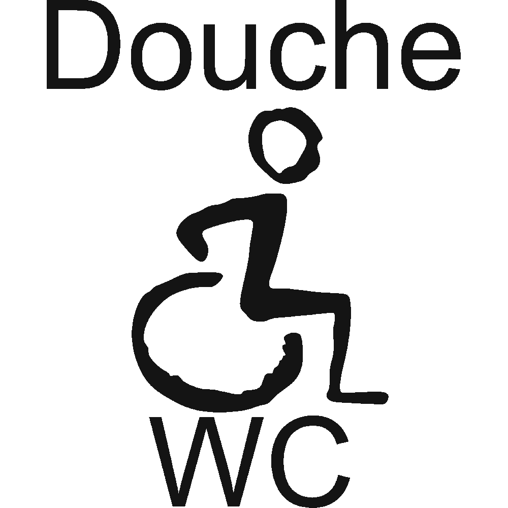 Sticker mural: personnalisation de Douche WC Traits - Invalides 2