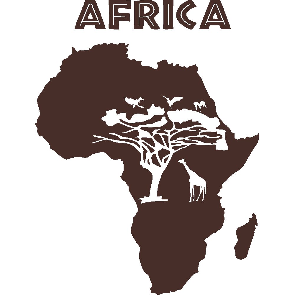 Muur sticker: aanpassing van Africa