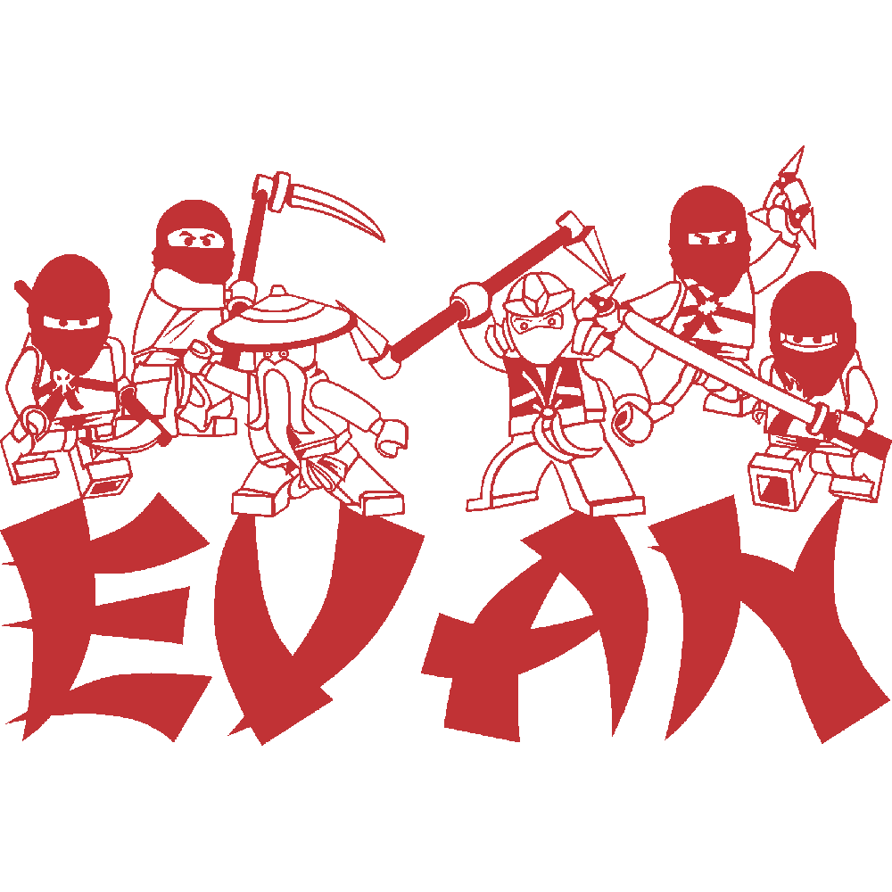 Muur sticker: aanpassing van Evan Ninjago's