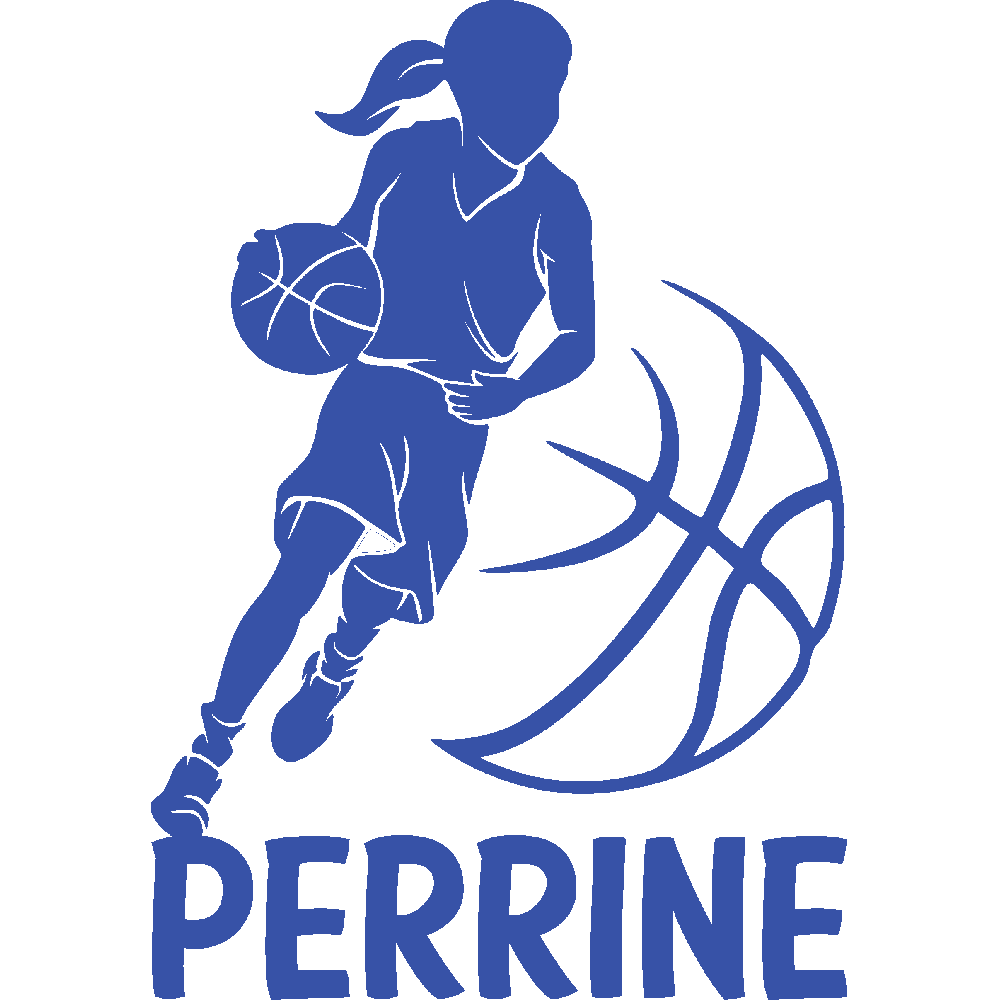 Sticker mural: personnalisation de Perrine Basketball Girl 2
