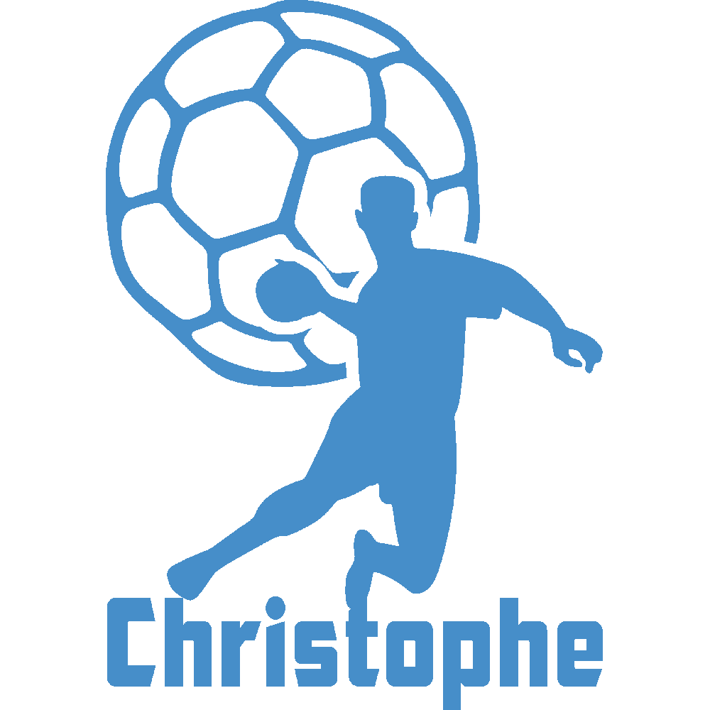 Sticker mural: personnalisation de Christophe Handball & Ball