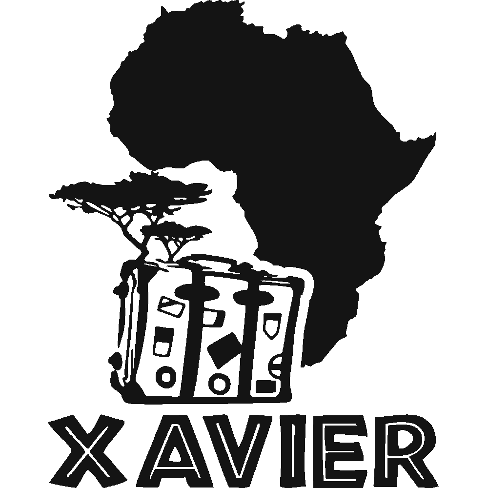 Wall sticker: customization of Xavier Voyage Afrique