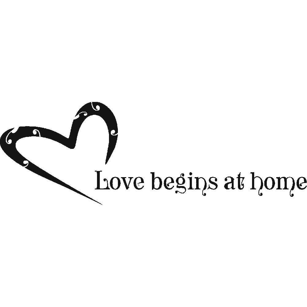 Muur sticker: aanpassing van Love begins at home