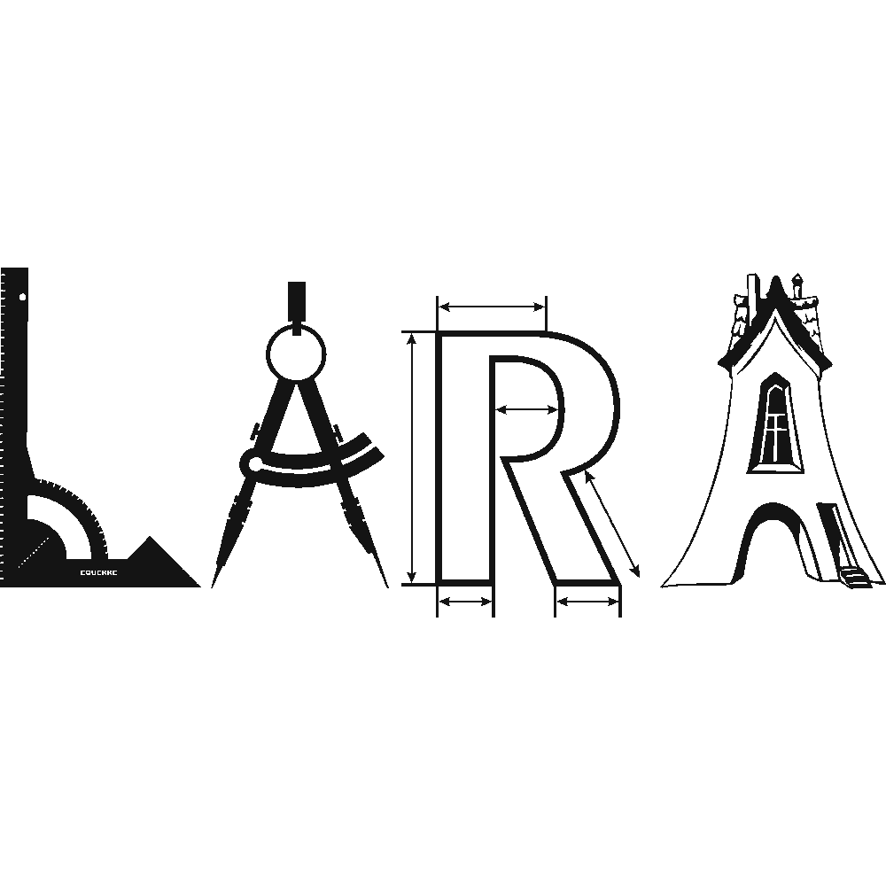 Wall sticker: customization of Lara Architecte