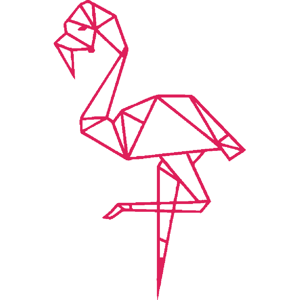 Muur sticker: aanpassing van Flamingo - Origami