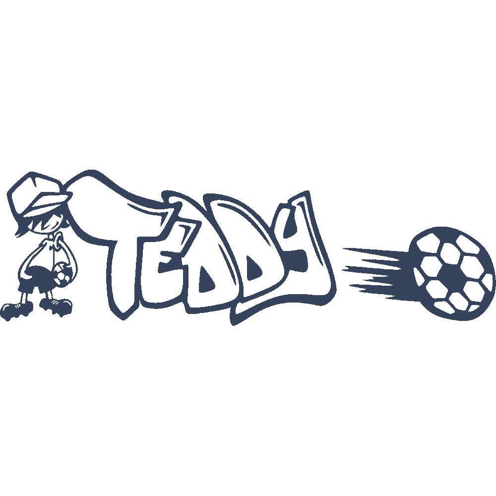 Sticker mural: personnalisation de Teddy Graffiti Football