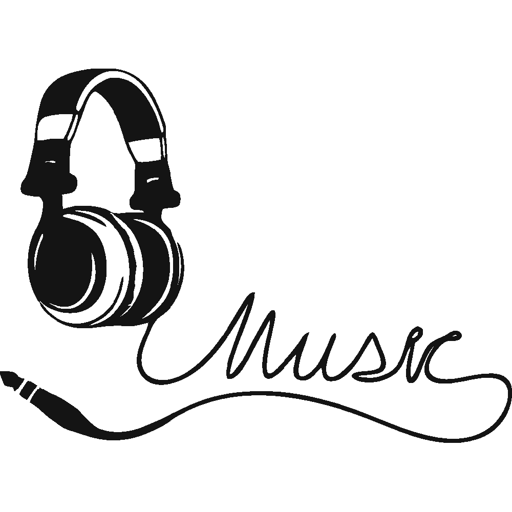 Muur sticker: aanpassing van Music - Casque