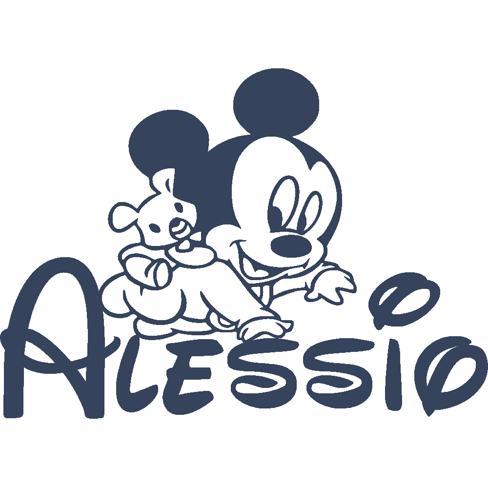 Sticker mural: personnalisation de Alessio Mickey Baby Disney