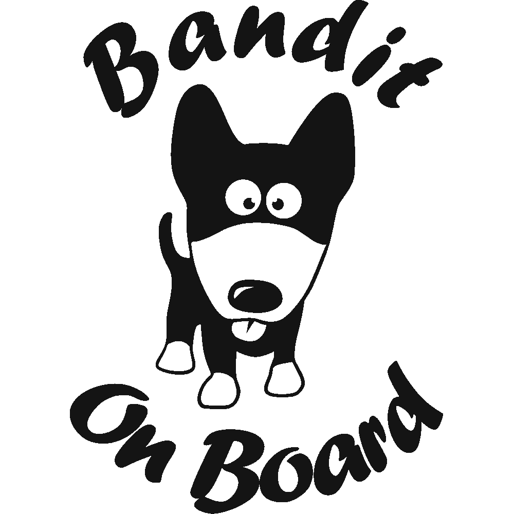 Sticker mural: personnalisation de Dog on board 1