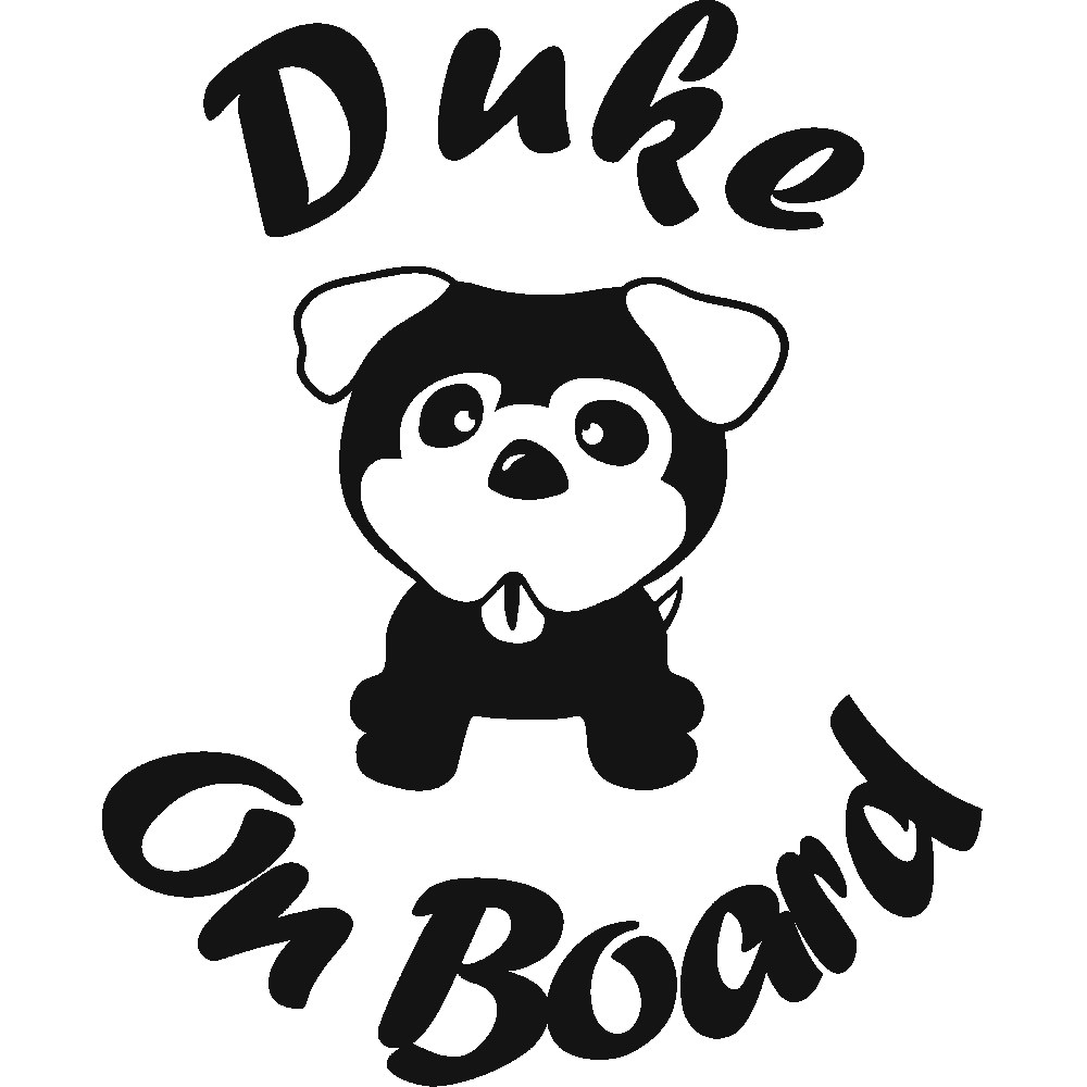 Sticker mural: personnalisation de Dog on board 2