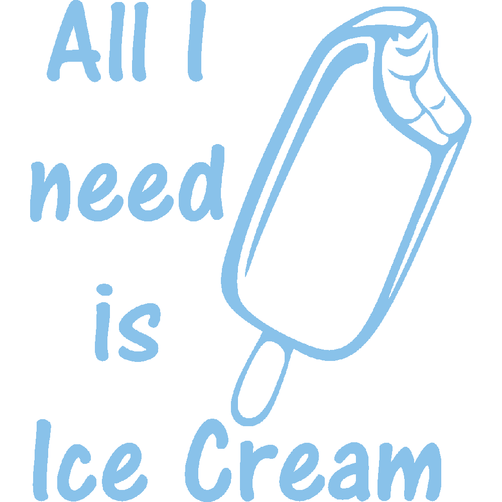 Aanpassing van T-Shirt  All I need is Ice Cream 