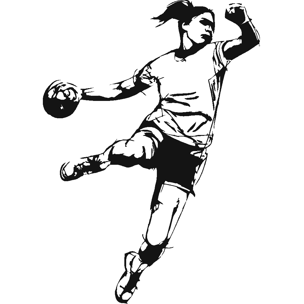 Muur sticker: aanpassing van Handball Girl 2