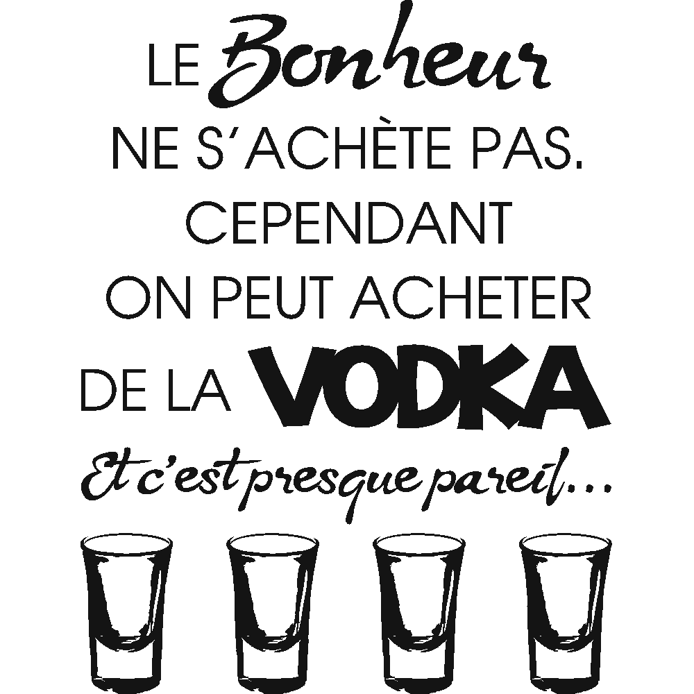 Wall sticker: customization of Bonheur et Vodka