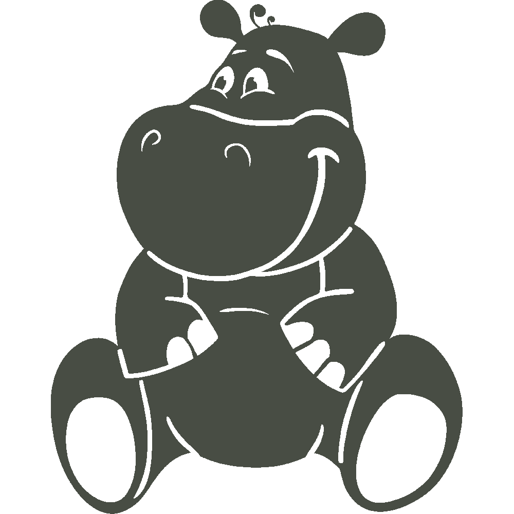 Muur sticker: aanpassing van Hippo