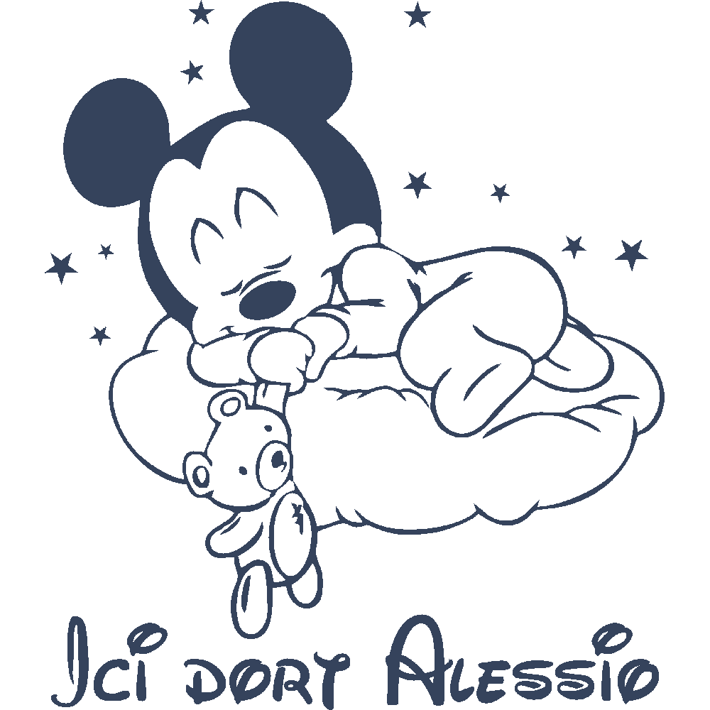 Sticker mural: personnalisation de Ici dort Alessio Disney