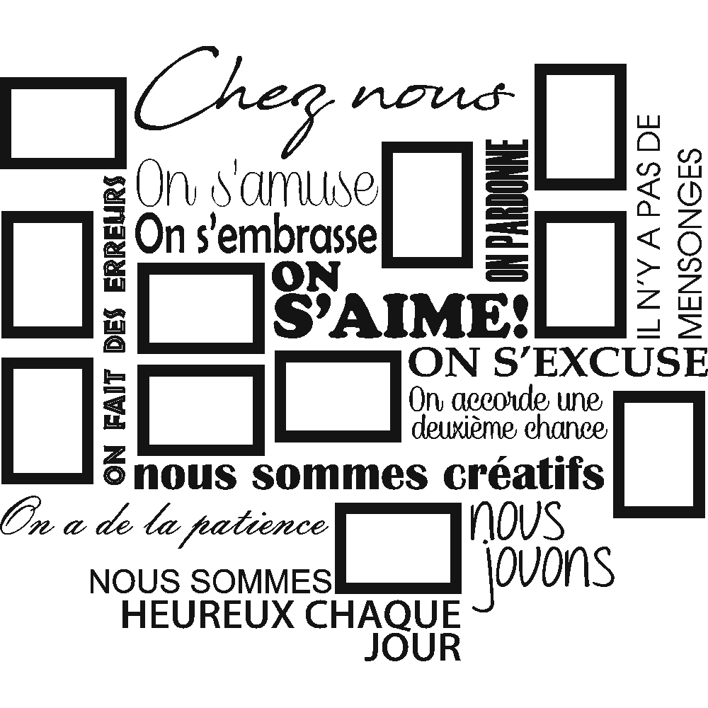 Wall sticker: customization of Chez Nous - Cadres