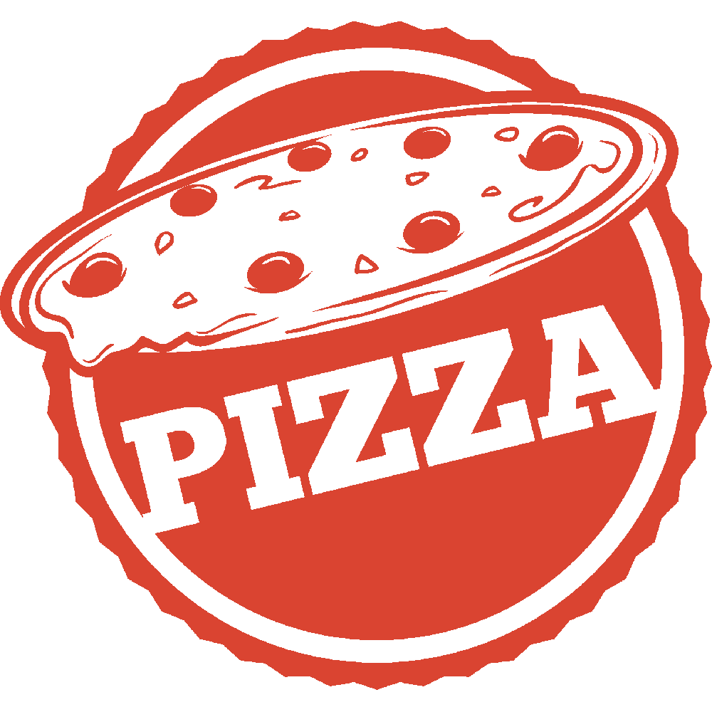 Muur sticker: aanpassing van Pizza