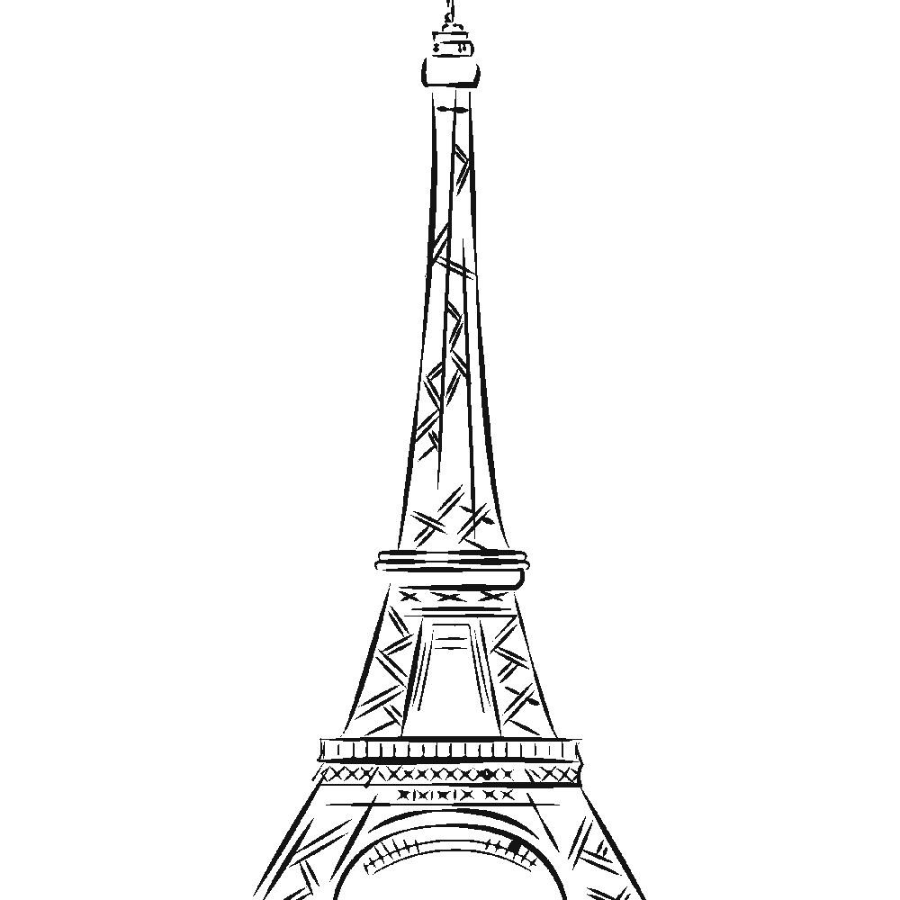 Sticker mural: personnalisation de Tour Eiffel Traits