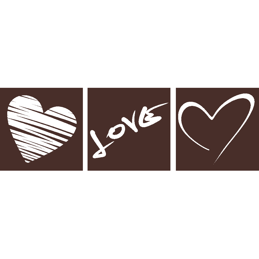 Muur sticker: aanpassing van Triptyque Love