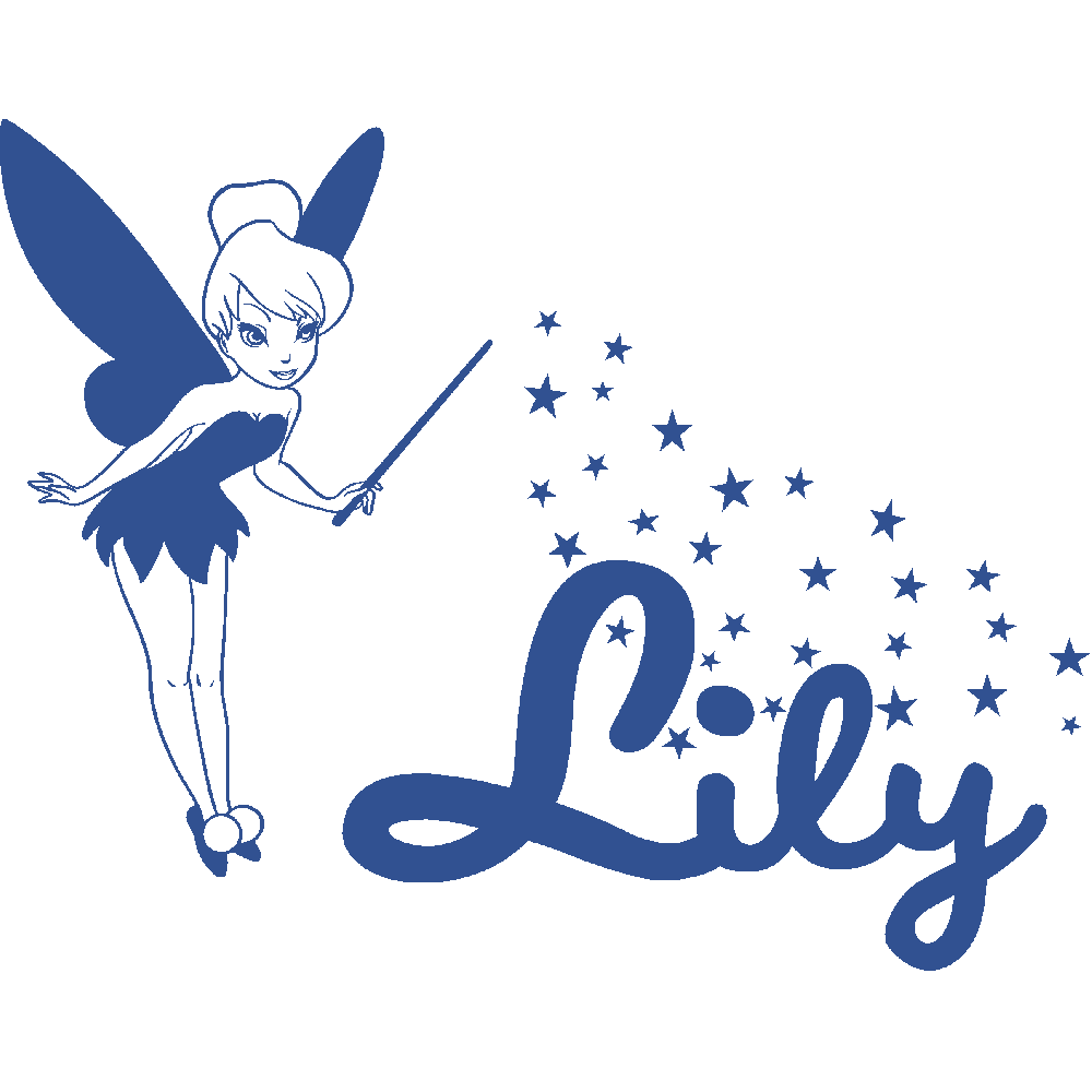 Muur sticker: aanpassing van Lily Fe Clochette Etoiles