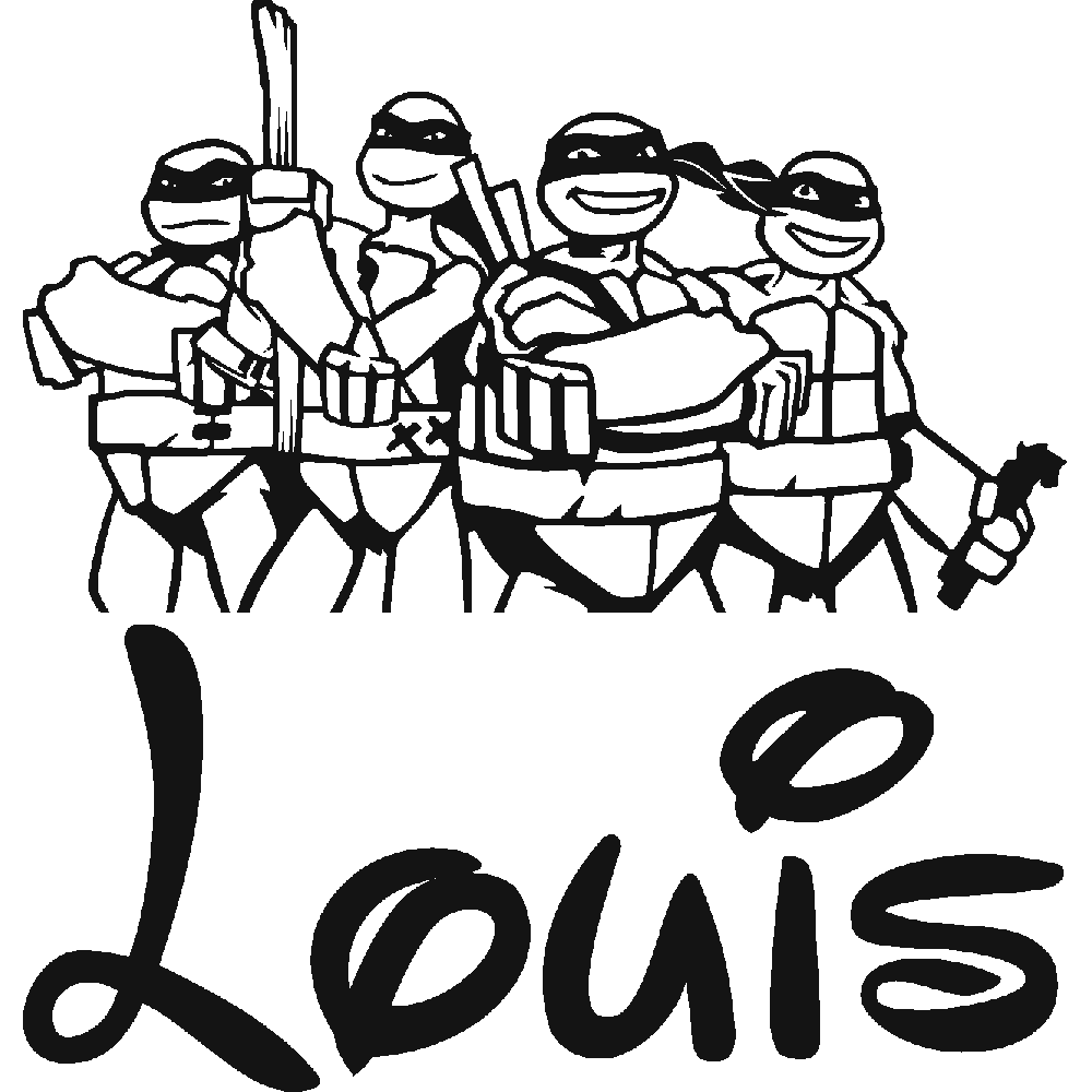 Sticker mural: personnalisation de Louis Tortues Ninja Disney